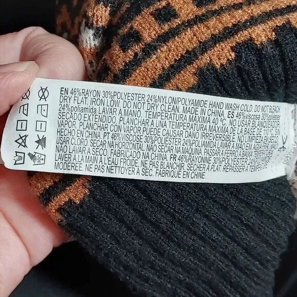 Forever 21+ Womens Plus Size 3X Fair Isle Sweater Mock Neck Dress Tunic - Picture 5 of 6